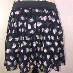 Material Girl Pink Heart Black Skirt Medium